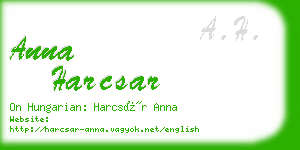 anna harcsar business card